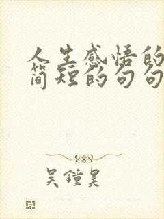 人生感悟的句子简短的句句