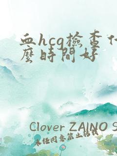 血hcg检查什么时间好