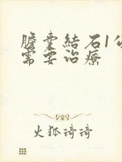 胆囊结石1公分需要治疗