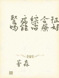 肾病综合征好治吗能治疗好吗