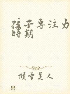 孩子专注力培养时期