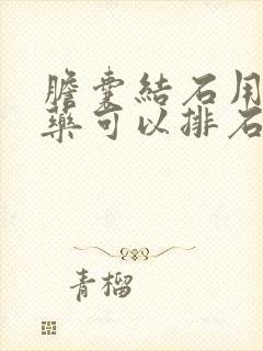 胆囊结石用什么药可以排石