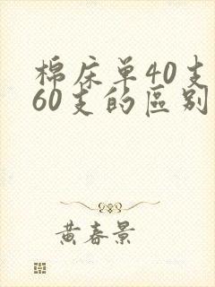 棉床单40支和60支的区别