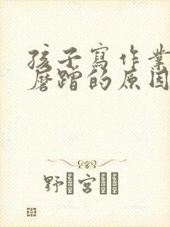 孩子写作业拖拉磨蹭的原因及解决办法心得