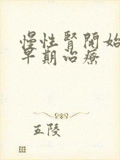 慢性肾开始衰竭早期治疗