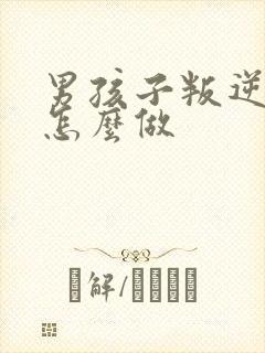 男孩子叛逆期该怎么做