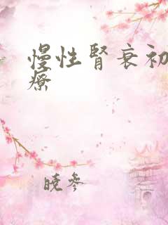 慢性肾衰初期治疗