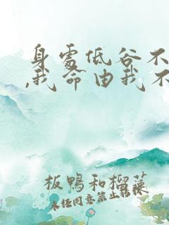 身处低谷不自弃,我命由我不由天的意思