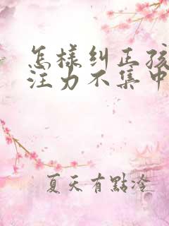 怎样纠正孩子专注力不集中的问题