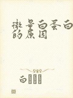 微量白蛋白升高的原因