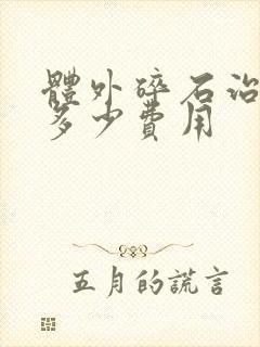 体外碎石治疗需多少费用