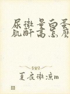 尿微量白蛋白高肌酐高怎么治疗