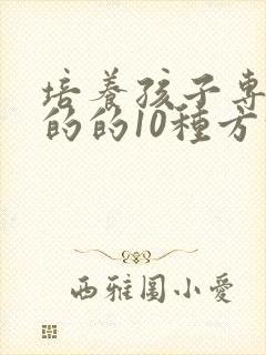 培养孩子专注力的的10种方法有哪些