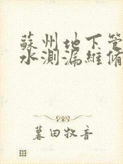 苏州地下管道漏水测漏维修