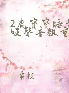 2岁宝宝睡觉呼吸声音粗重呼哧呼哧的