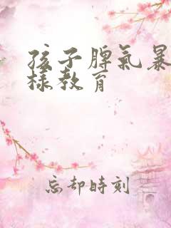 孩子脾气暴躁怎样教育