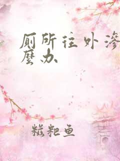 厕所往外渗水怎么办