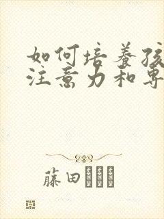 如何培养孩子的注意力和专注力的方法