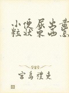 小便尿出黄色颗粒状东西怎么回事