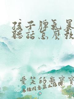 孩子脾气暴躁不听话怎么教育