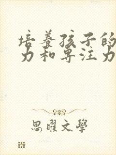 培养孩子的注意力和专注力