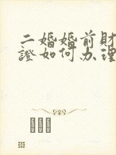 二婚婚前财产公证如何办理