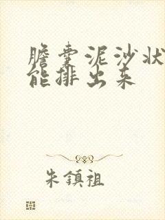 胆囊泥沙状结石能排出来