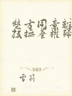 双方同意离婚小孩抚养权归谁