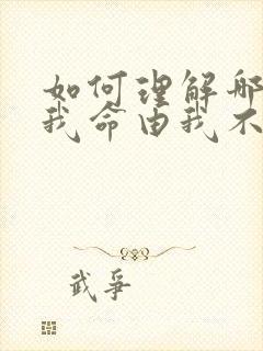 如何理解哪吒的我命由我不由天