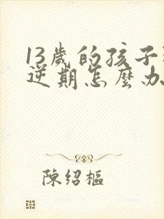 13岁的孩子叛逆期怎么办男孩