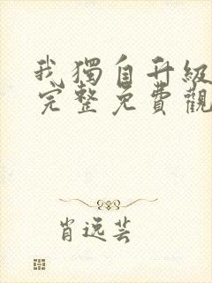 我独自升级在线完整免费观看