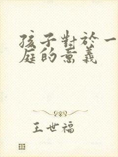 孩子对于一个家庭的意义