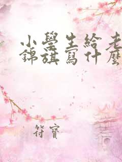 小学生给老师送锦旗写什么合适