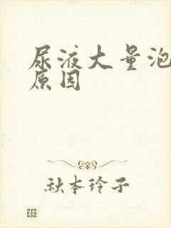 尿液大量泡沫的原因