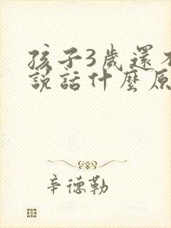 孩子3岁还不会说话什么原因