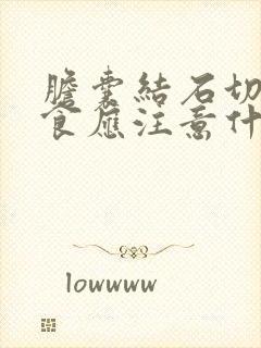 胆囊结石切除饮食应注意什么