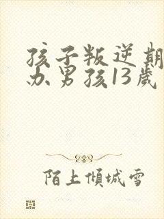 孩子叛逆期怎么办男孩13岁