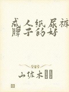 成人纸尿裤什么牌子的好