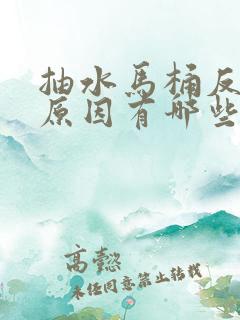 抽水马桶反臭的原因有哪些