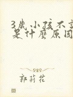 3岁小孩不说话是什么原因造成的