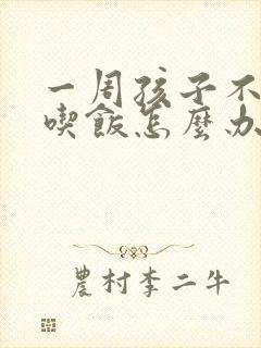 一周孩子不好好吃饭怎么办