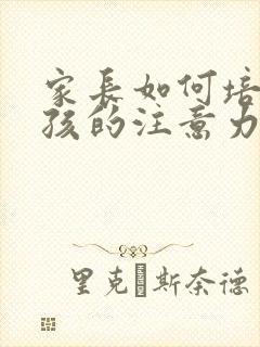 家长如何培养小孩的注意力