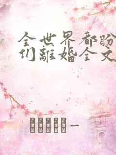 全世界都盼着我们离婚全文txt