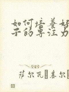 如何培养好动孩子的专注力