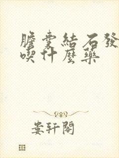 胆囊结石发作时吃什么药