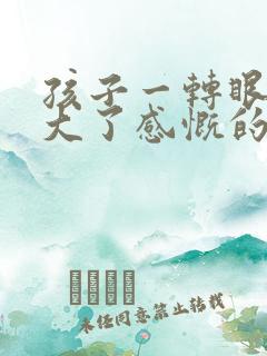 孩子一转眼就长大了感慨的句子