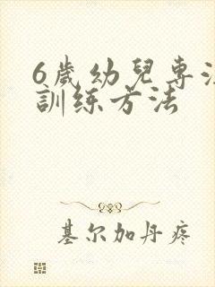 6岁幼儿专注力训练方法