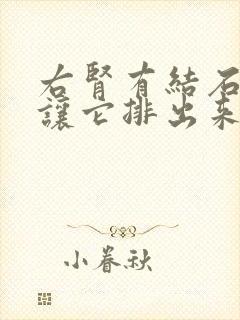 右肾有结石怎么让它排出来