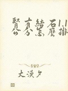 肾有结石1.1公分怎么排