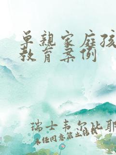 单亲家庭孩子的教育案例